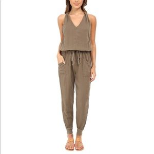 Anthro Michael Stars Double Gauze Twisted Strap Jumpsuit Small